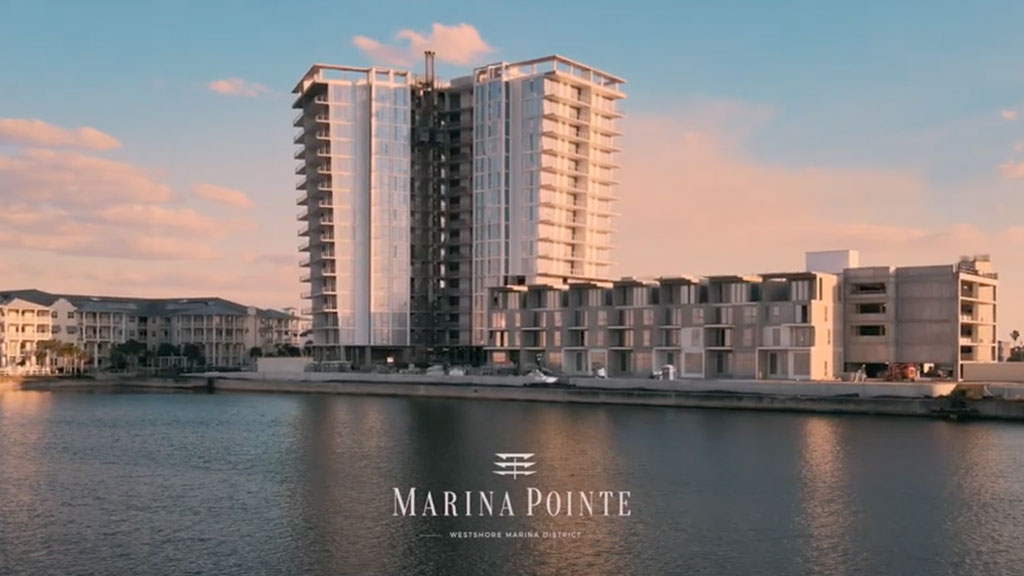 A bird’s eye view of Marina Pointe’s progress