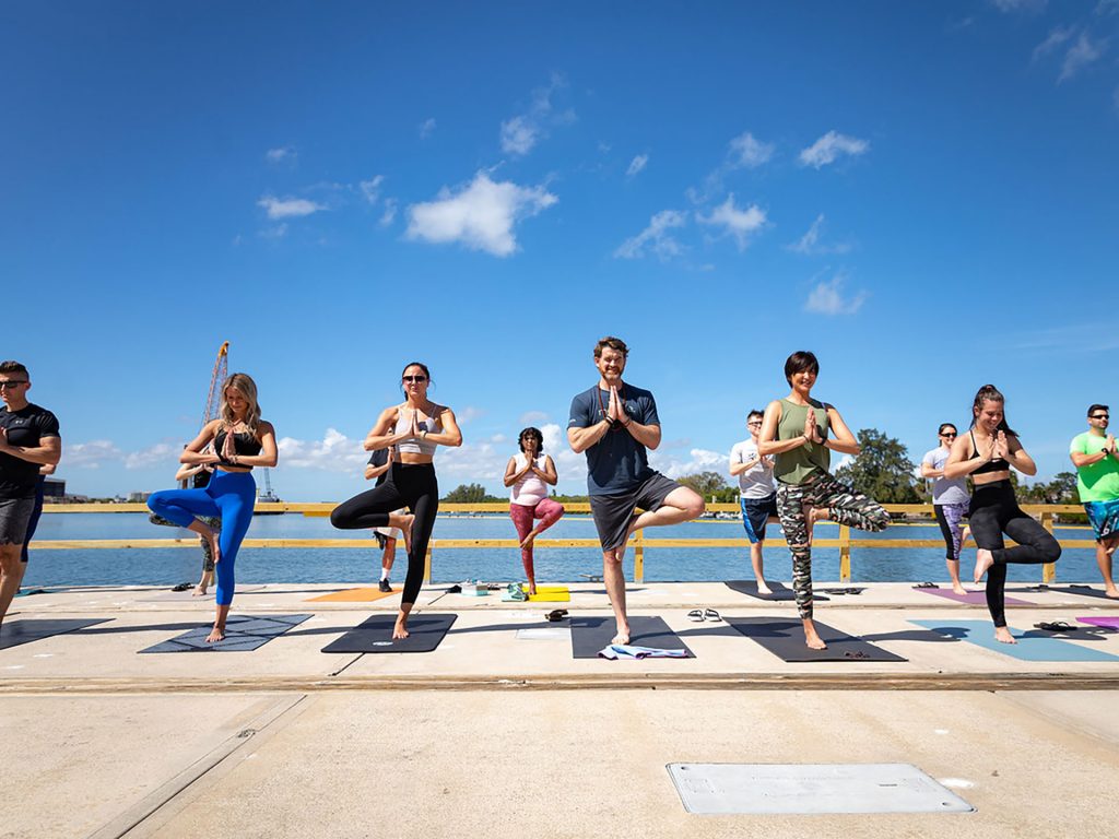 Yoga on the Westshore Marina District Promenade